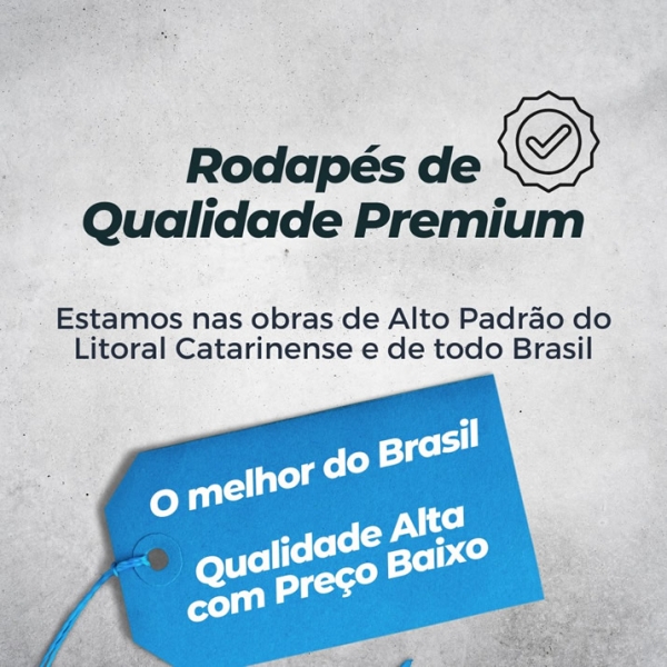 Barra 2 Metros - Rodapé Poliestireno Branco 10cm Altura Liso