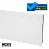Barra 2 Metros - Rodapé Poliestireno Branco 10cm Altura com Friso