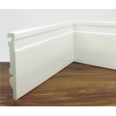 Rodapé Poliestireno Branco 10cm Altura com Friso - 15mm (BARRA 2 METROS)