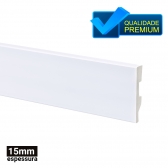 Rodapé Poliestireno Branco 7cm Altura Liso - 15mm (BARRA 2 METROS)