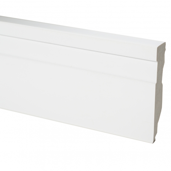 Barra 2 Metros - Rodapé Poliestireno Branco 7cm Altura Friso