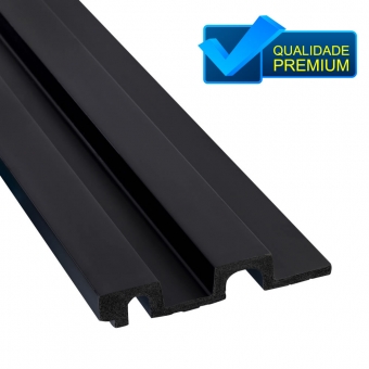 Ripado Poliestireno Cor Preto Fosco Barra 285cm Alt x 12cm Larg