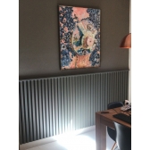 Painel Ripado Poliestireno Cinza Cimento 285cm Alt x 12cm L