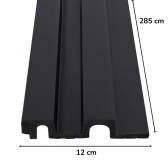 Painel Ripado De Poliestireno Cor Preto Fosco 285cm Alt x 12cm Largura