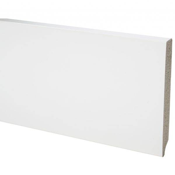 Barra 2 Metros - Rodapé Poliestireno Branco 7cm Altura Liso