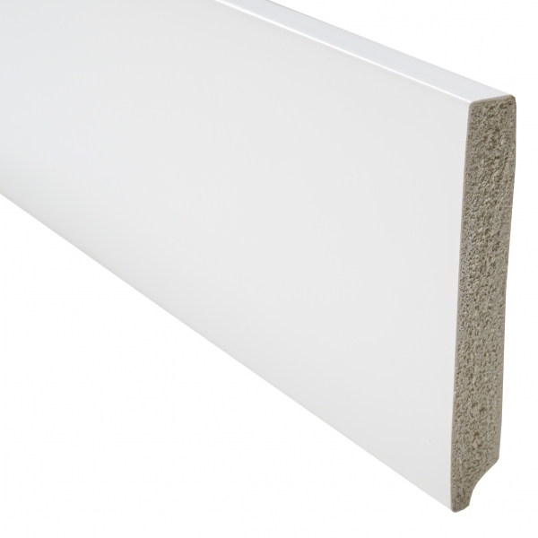 Barra 2 Metros - Rodapé Poliestireno Branco 7cm Altura Liso