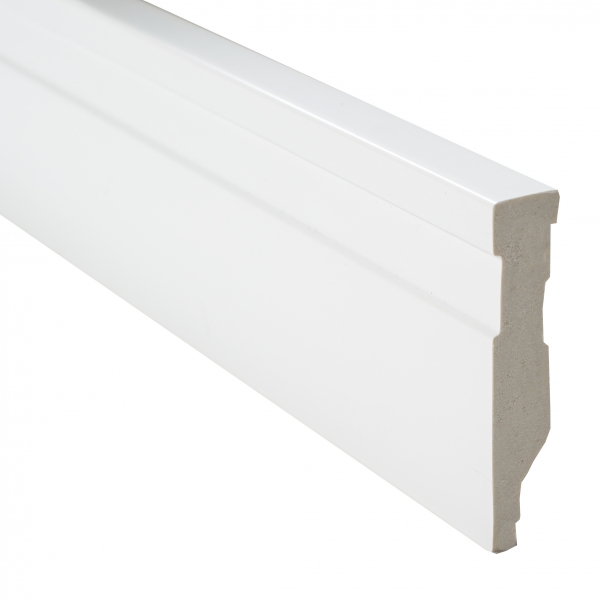 Barra 2 Metros - Rodapé Poliestireno Branco 7cm Altura Friso