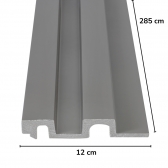 Painel Ripado Poliestireno Cinza Cimento 285cm Alt x 12cm L