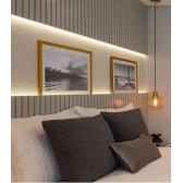 Painel Ripado Poliestireno Cinza Cimento 285cm Alt x 12cm L