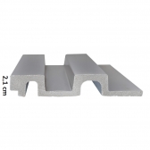 Painel Ripado Poliestireno Cinza Cimento 285cm Alt x 12cm L